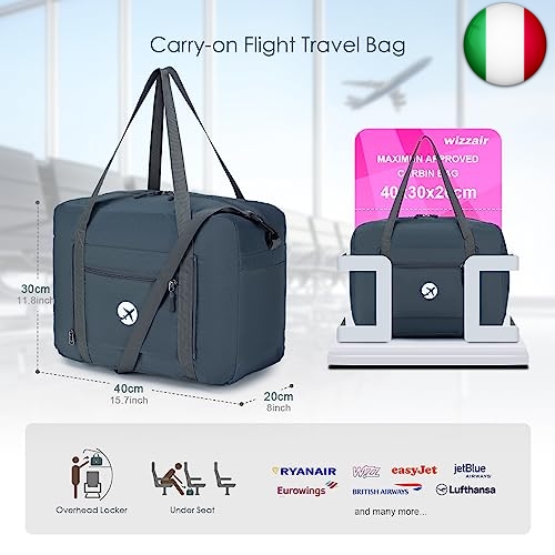 PALAMEA Bagaglio a Mano 40x30x20 Wizzair, 25L Pieghevole Borsa da Viaggio  Borsone da Cabinada Viaggio Borsa per Aereo Borsa Parto Ospedale :  : Moda