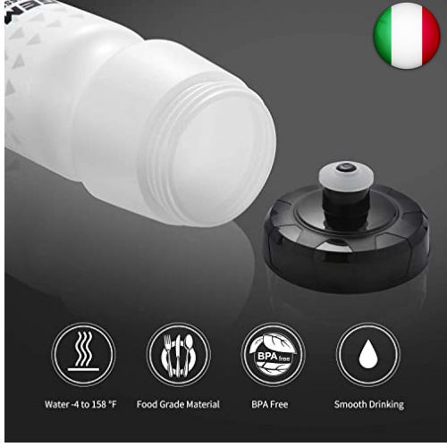 GEMFUL Sport Borraccia Trasparente 750 ml Senza BPA per Sport