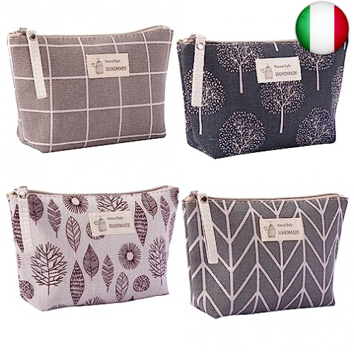 Piccola Borsa Cosmetica in Tela, Czemo 4 Pezzi Borse Per Il Trucco Stampate  con 785957660001