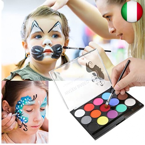 URAQT Body Painting, 15 Colori Face Painting, Pittura Corpo con 32 Stampini  e 2 6973009412515