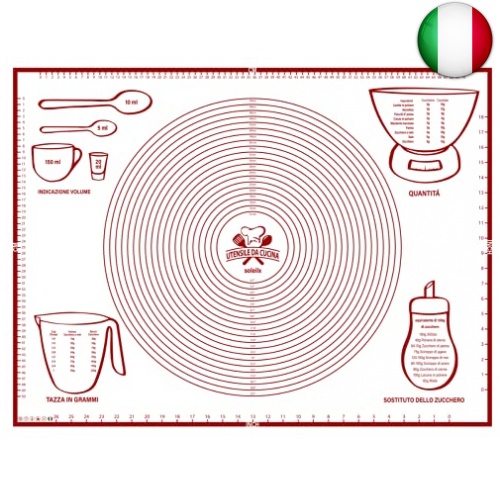 Spianatoia per Impastare soleilx in Silicone con Disegno Italiano e Misure  in CM (80x60) (60x40) 