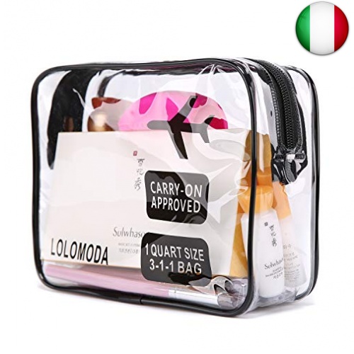 BUSTA TRASPARENTE DA Viaggio per Aereo - Beauty Case Waterproof Approvato  Dalla EUR 15,99 - PicClick IT